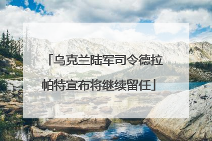 乌克兰陆军司令德拉帕特宣布将继续留任