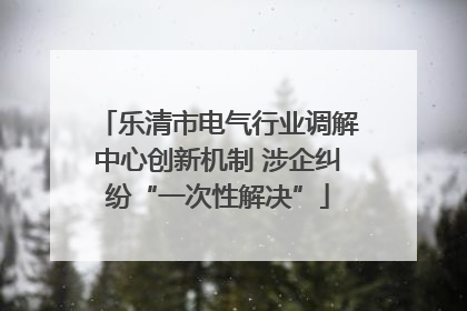 乐清市电气行业调解中心创新机制 涉企纠纷“一次性解决”