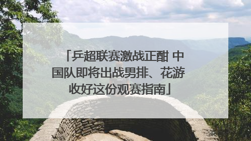 乒超联赛激战正酣 中国队即将出战男排、花游 收好这份观赛指南