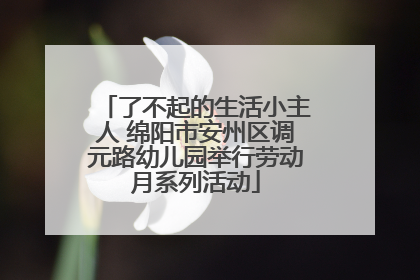 了不起的生活小主人 绵阳市安州区调元路幼儿园举行劳动月系列活动
