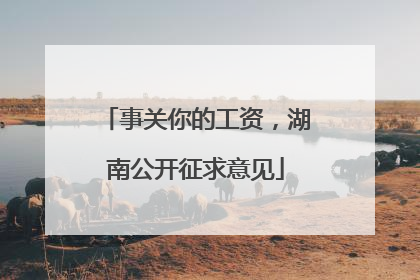 事关你的工资，湖南公开征求意见