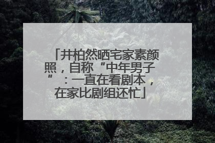 井柏然晒宅家素颜照，自称“中年男子”：一直在看剧本，在家比剧组还忙