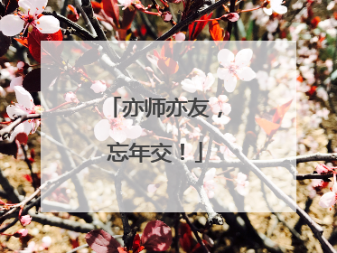亦师亦友，忘年交！