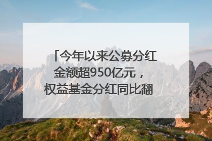 今年以来公募分红金额超950亿元，权益基金分红同比翻倍｜招财猫