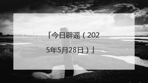 今日辟谣（2025年5月28日）