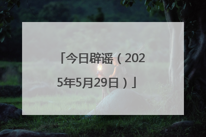 今日辟谣（2025年5月29日）