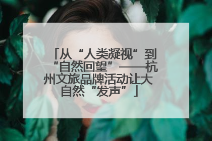 从“人类凝视”到“自然回望”——杭州文旅品牌活动让大自然“发声”