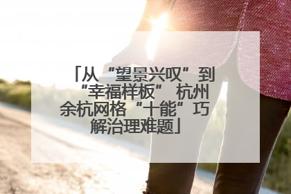 从“望景兴叹”到“幸福样板” 杭州余杭网格“十能”巧解治理难题
