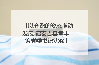 以奔跑的姿态推动发展 记安吉县孝丰镇党委书记沈强