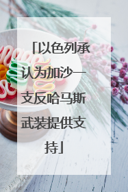 以色列承认为加沙一支反哈马斯武装提供支持