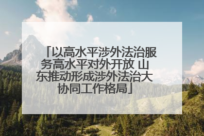以高水平涉外法治服务高水平对外开放 山东推动形成涉外法治大协同工作格局