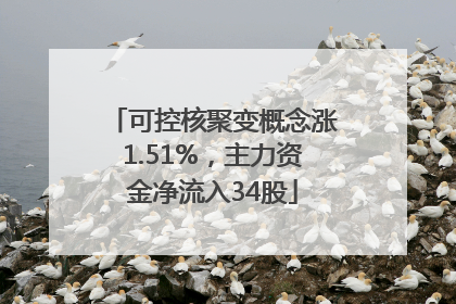 可控核聚变概念涨1.51%，主力资金净流入34股