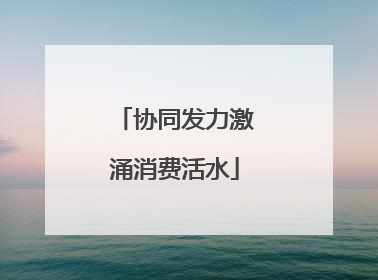 协同发力激涌消费活水