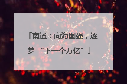 南通：向海图强，逐梦 “下一个万亿”