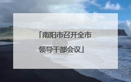 南阳市召开全市领导干部会议