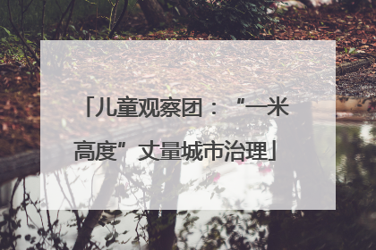 儿童观察团：“一米高度”丈量城市治理