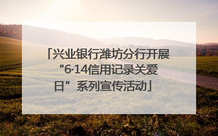 兴业银行潍坊分行开展“6·14信用记录关爱日”系列宣传活动