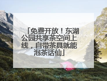 免费开放！东湖公园共享茶空间上线，自带茶具就能泡茶话仙