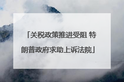 关税政策推进受阻 特朗普政府求助上诉法院