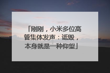刚刚，小米多位高管集体发声：诋毁，本身就是一种仰望