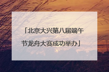 北京大兴第八届端午节龙舟大赛成功举办