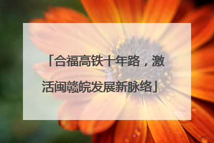 合福高铁十年路，激活闽赣皖发展新脉络
