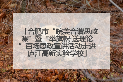 合肥市“皖美合谐思政课”暨“举旗帜·送理论”百场思政宣讲活动走进庐江高新实验学校