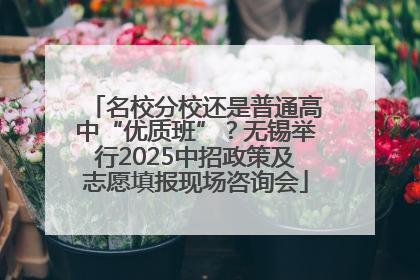 名校分校还是普通高中“优质班”？无锡举行2025中招政策及志愿填报现场咨询会