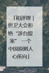 和评理｜世卫大会拒绝“涉台提案” 一个中国原则人心所向