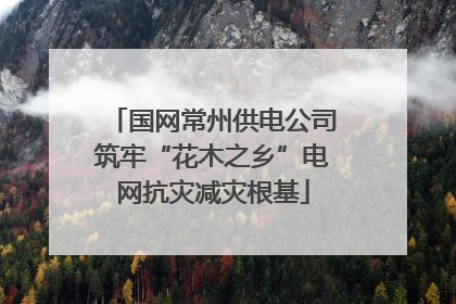 国网常州供电公司筑牢“花木之乡”电网抗灾减灾根基