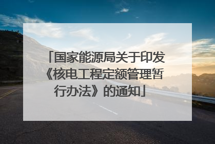 国家能源局关于印发《核电工程定额管理暂行办法》的通知
