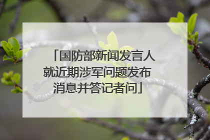 国防部新闻发言人就近期涉军问题发布消息并答记者问