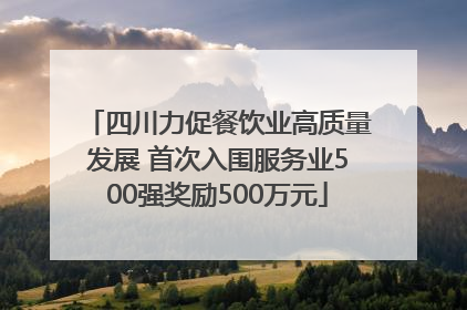 四川力促餐饮业高质量发展 首次入围服务业500强奖励500万元