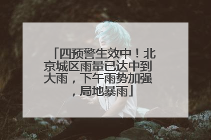 四预警生效中！北京城区雨量已达中到大雨，下午雨势加强，局地暴雨