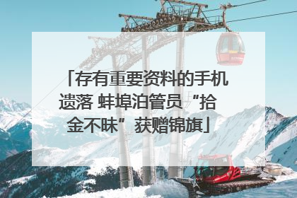 存有重要资料的手机遗落 蚌埠泊管员“拾金不昧”获赠锦旗
