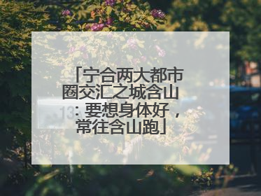 宁合两大都市圈交汇之城含山：要想身体好，常往含山跑