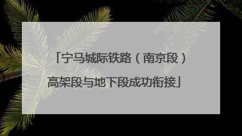 宁马城际铁路（南京段）高架段与地下段成功衔接
