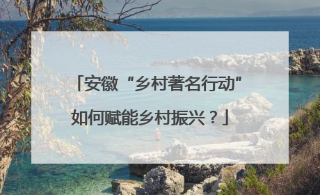安徽“乡村著名行动”如何赋能乡村振兴？