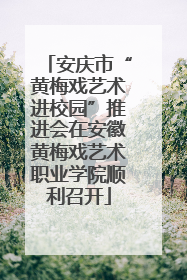安庆市“黄梅戏艺术进校园”推进会在安徽黄梅戏艺术职业学院顺利召开