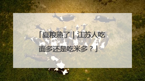 夏粮熟了｜江苏人吃面多还是吃米多？