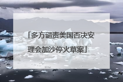 多方谴责美国否决安理会加沙停火草案