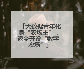 大数据青年化身“农场主”，返乡开设“数字农场”