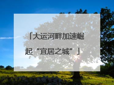 大运河畔加速崛起“宜居之城”