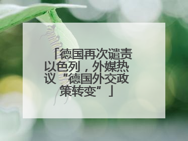 德国再次谴责以色列，外媒热议“德国外交政策转变”