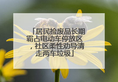 居民捡废品长期霸占电动车停放区，社区柔性劝导清走两车垃圾