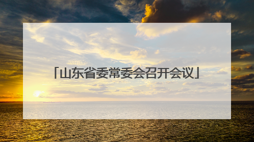 山东省委常委会召开会议