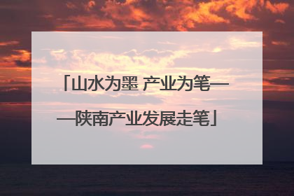 山水为墨 产业为笔——陕南产业发展走笔