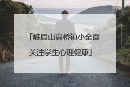 峨眉山高桥镇小全面关注学生心理健康