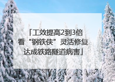 工效提高2到3倍 看“钢铁侠”灵活修复达成铁路隧道病害