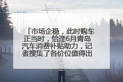 市场企稳，此时购车正当时，恰逢6月青岛汽车消费补贴助力，记者搜集了各价位值得出手的车型推荐给您